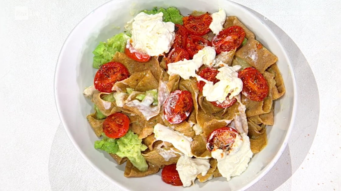 pappardelle broccoli branzino e stracciatella di Simone Buzzi