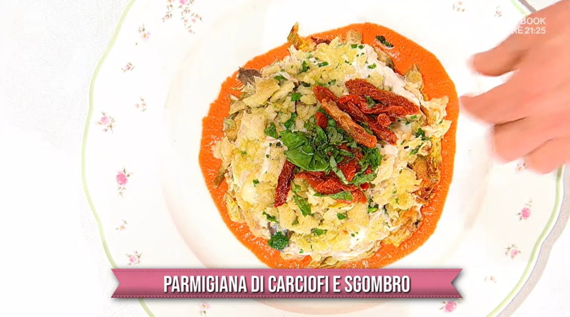 parmigiana di carciofi e sgombro