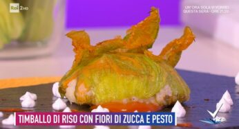 “Detto Fatto”: timballo di riso fiori di zucca e pesto di Ilario Vinciguerra