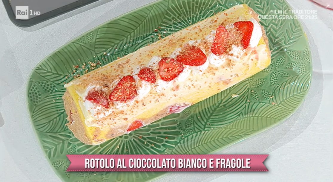 rotolo al cioccolato bianco e fragole  di Chloe Facchini