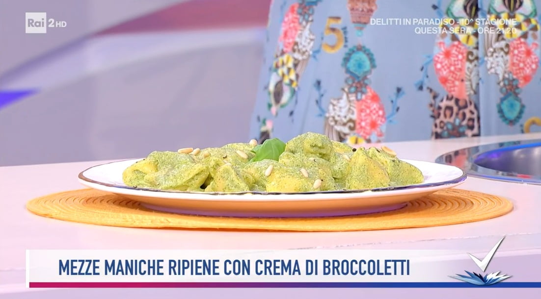 mezze maniche ripiene con crema di broccoletti