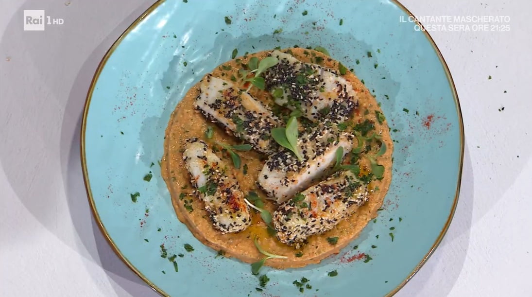 baccalà croccante con hummus di ceci di Federico Fusca